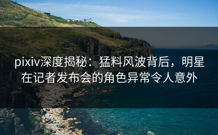 pixiv深度揭秘：猛料风波背后，明星在记者发布会的角色异常令人意外  第1张