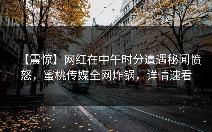 【震惊】网红在中午时分遭遇秘闻愤怒，蜜桃传媒全网炸锅，详情速看