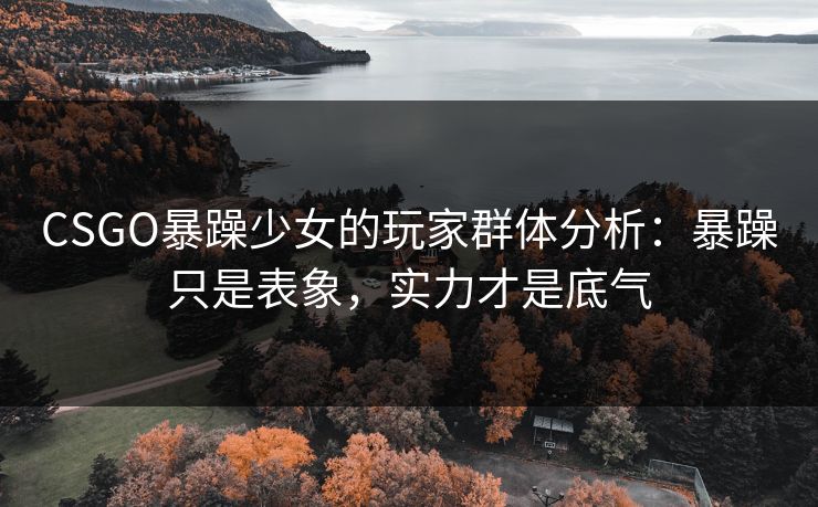 CSGO暴躁少女的玩家群体分析：暴躁只是表象，实力才是底气