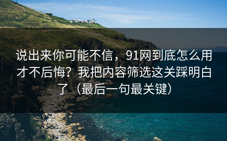 说出来你可能不信,91网到底怎么用才不后悔?我把内容筛选这关踩明白了(最后一句最关键) 第1张 说出来你可能不信,91网到底怎么用才不后悔?我把内容筛选这关踩明白了(最后一句最关键) 第1张