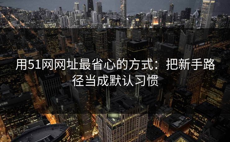 用51网网址最省心的方式:把新手路径当成默认习惯 第1张 用51网网址最省心的方式:把新手路径当成默认习惯 第1张